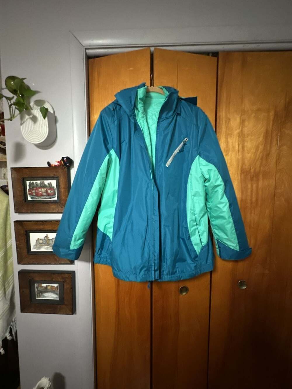hb sport by Harve Benard Jacket Size 1X Blue Teal Quilted Winter